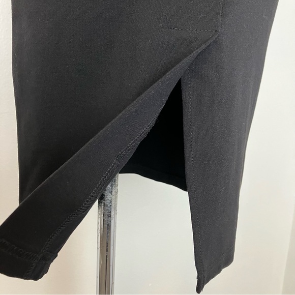 SOLD Retrolicious Black Stretch Knit Sleeved V Neck Midi Pencil Dress Small - Picture 7 of 9